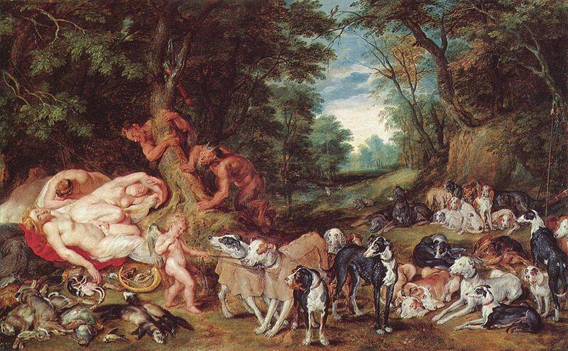 Peter Paul Rubens Nymphen Satyrn und Hunde Sweden oil painting art